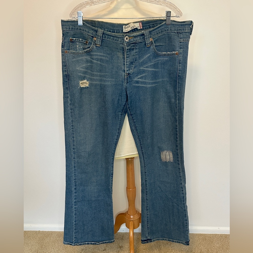 90’s Vintage Classic Blue Distressed Women Jeans - 13